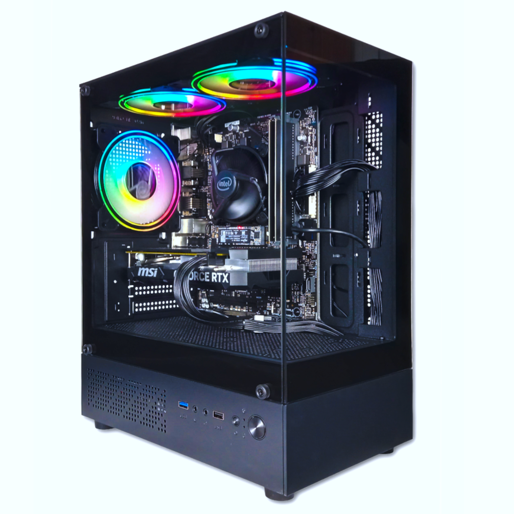 Sagittarius Gaming PC Bundle | Intel® Core™ i3-12100F | NVIDIA® GeForce RTX™ 3050 | 16GB DDR4 RAM | 512GB M.2 NVMe SSD