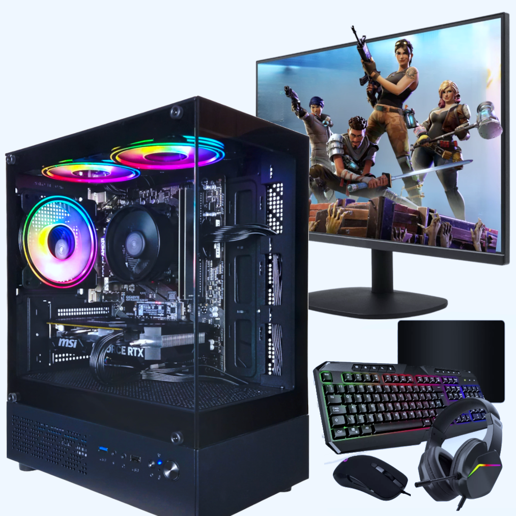 Taurus Gaming PC Bundle | AMD Ryzen™ 5 4500 | NVIDIA® GeForce RTX™ 3050 | 16GB DDR4 RAM | 512GB M.2 NVMe SSD