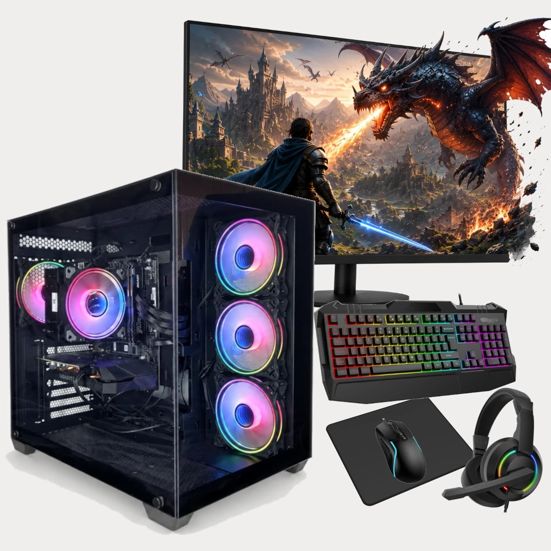 Aquila Gaming PC Bundle | AMD Ryzen™ 5 5600 | NVIDIA® GeForce RTX™ 5050 | 16GB DDR4 RAM | 1TB M.2 NVMe SSD