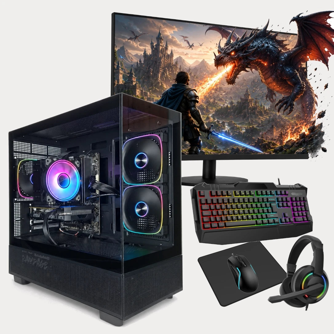 Taurus Gaming PC Bundle | AMD Ryzen™ 5 4500 | NVIDIA® GeForce RTX™ 3050 | 16GB DDR4 RAM | 1TB M.2 NVMe SSD